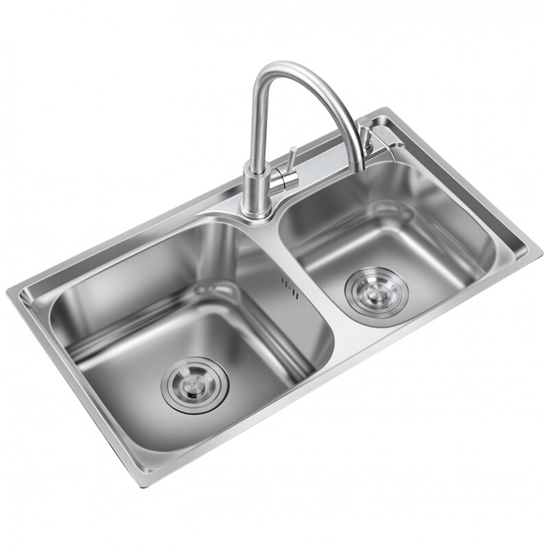 推荐304不锈钢f洗菜盆水槽双槽厨房洗碗槽水池菜盆家用洗碗池套餐