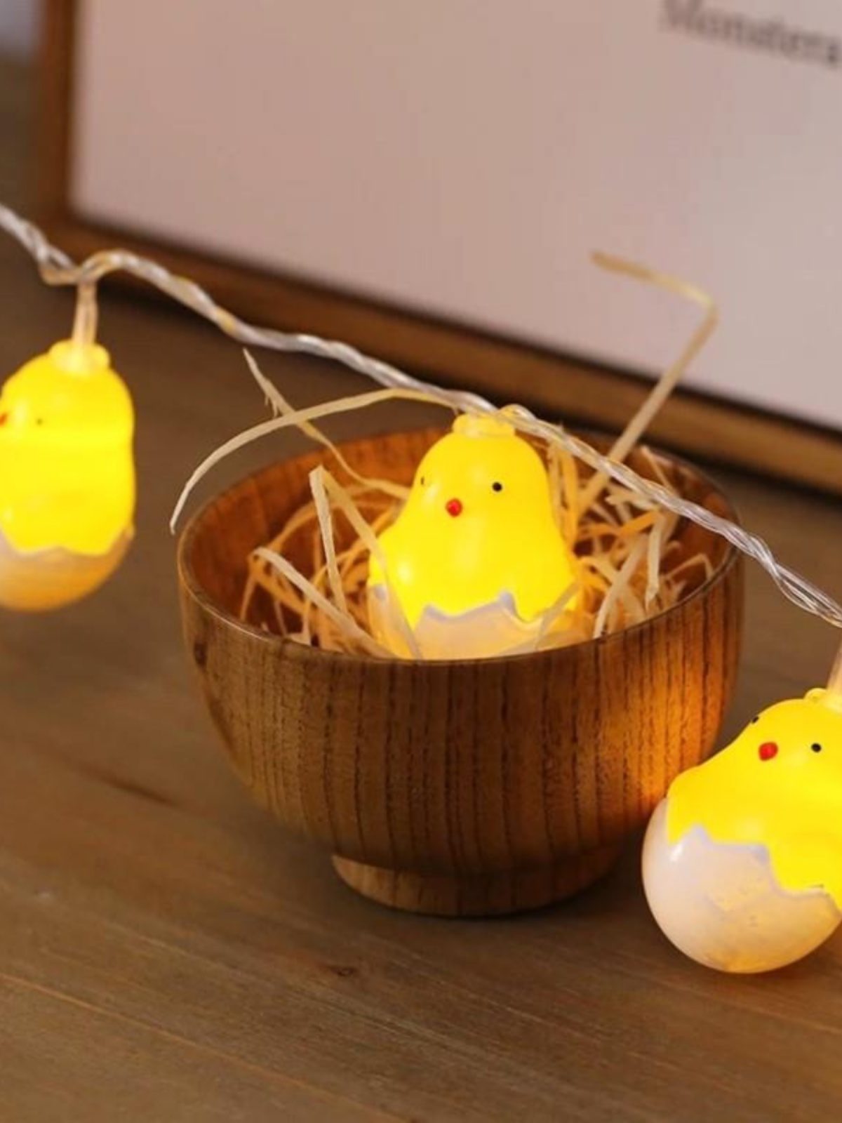 浙管家复活节彩蛋小鸡动物造型灯插电led灯串电池款节日室内装饰
