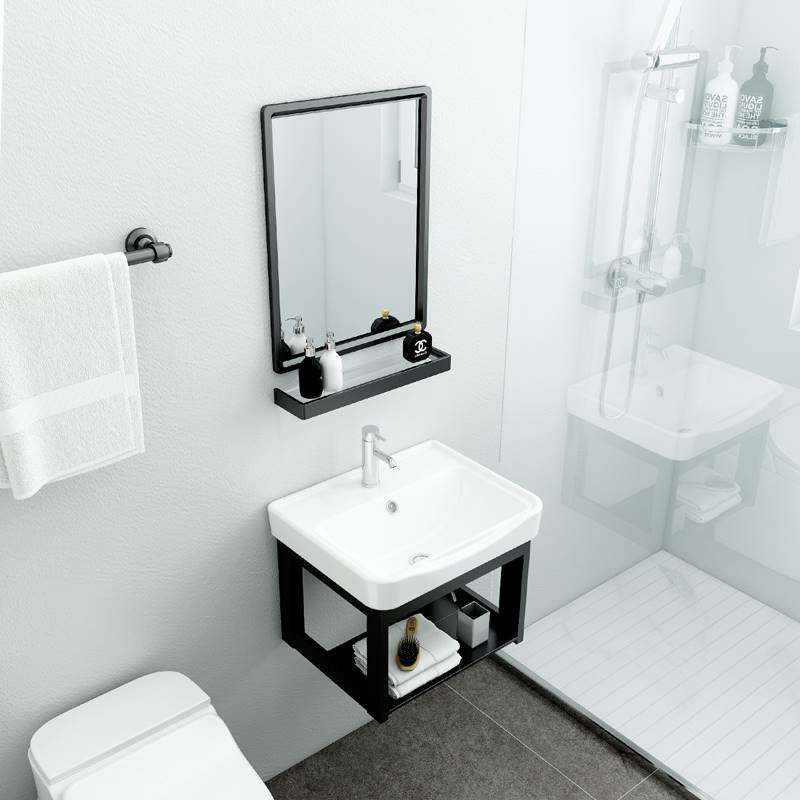 网红浴室挂墙式洗手盆小户型家用卫生间简易洗漱台洗面盆洗脸盆柜
