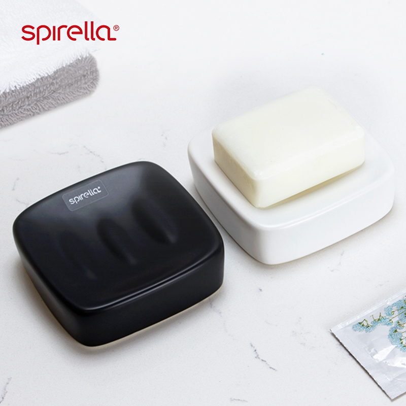 瑞士SPIRELLA香皂盒家用陶瓷轻奢时尚沥水卫生间免打孔肥皂盒碟托