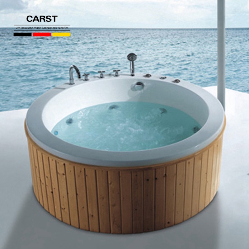 德国CARST卫浴按摩浴缸独立式圆形2米恒温加热冲浪泡泡情侣浴盆