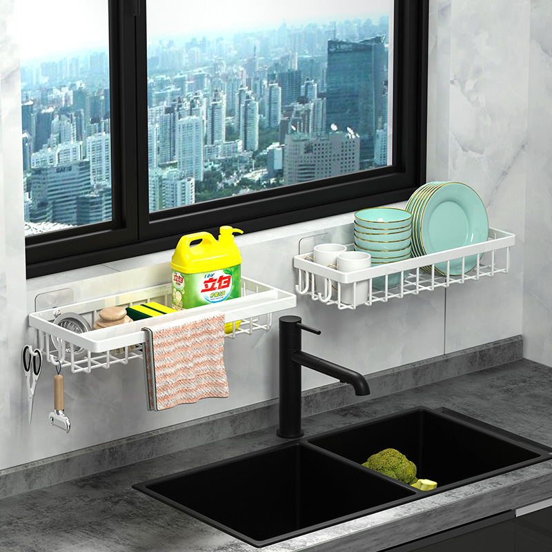 厨房水龙头置物架洗碗洗菜池水槽架沥水篮海绵刷百洁布抹布收纳架