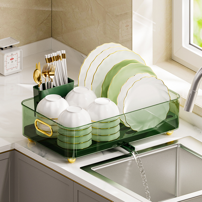 厨房台面碗碟沥水篮水槽置物架餐具家用放碗筷盘子滤水收纳盒碗柜