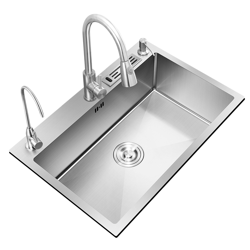 康德玛1710厨房水槽单槽加厚不锈钢洗I菜盆洗碗槽家用洗碗池台下