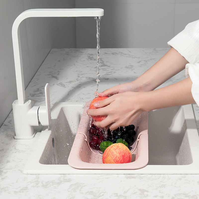 清仓 可伸缩水槽沥水篮 洗水果洗菜盆 厨房水池淋水滤水篮置物架