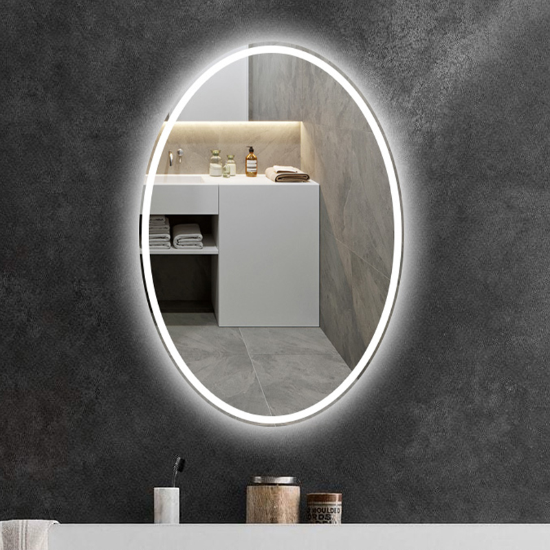 防雾浴室镜触摸屏卫生间椭圆形浴室镜子智能镜壁挂发光美颜化妆镜