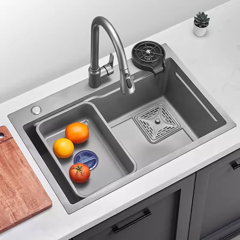 厨房304不锈钢手工水槽纳米3.0加厚单槽大单槽洗菜台上下盆洗碗池