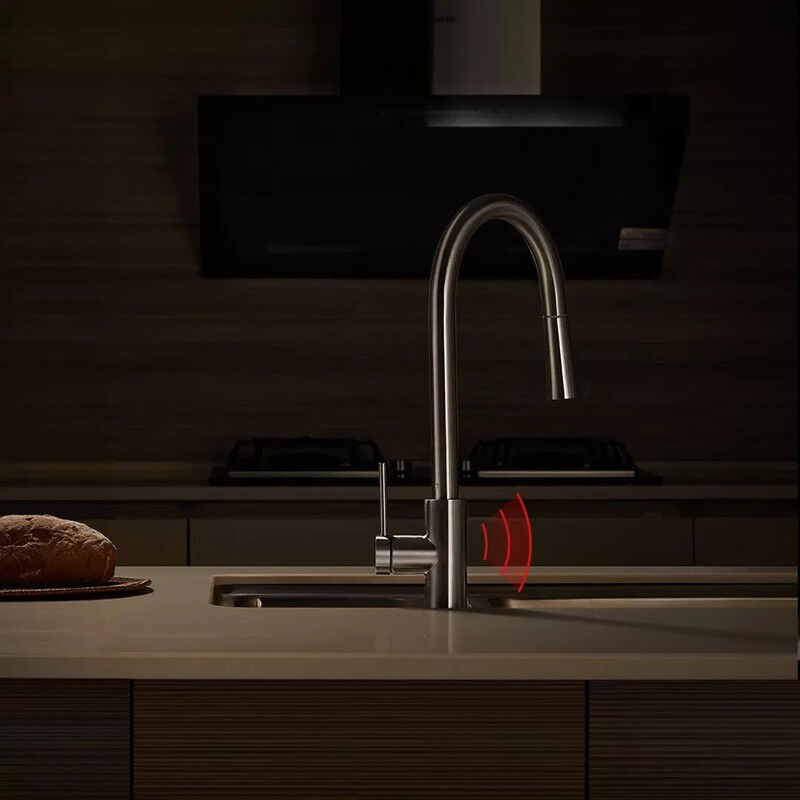 大白抗菌抽拉不锈钢洗菜盆水槽红外感应可旋转伸缩厨房水龙头