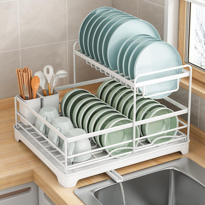 厨房碗碟收纳层架筷子筒水槽置物架多功能台面碗架沥水放碗盘收纳