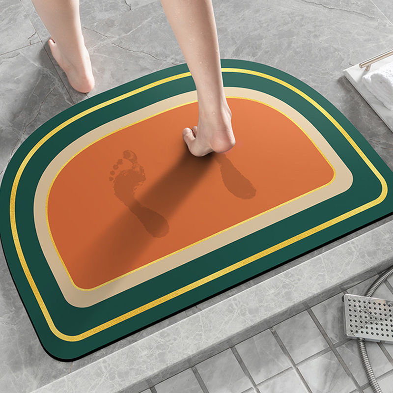 北欧风半圆硅藻泥地垫速干卫浴厨房吸水垫卫生间厕所浴室防滑脚垫
