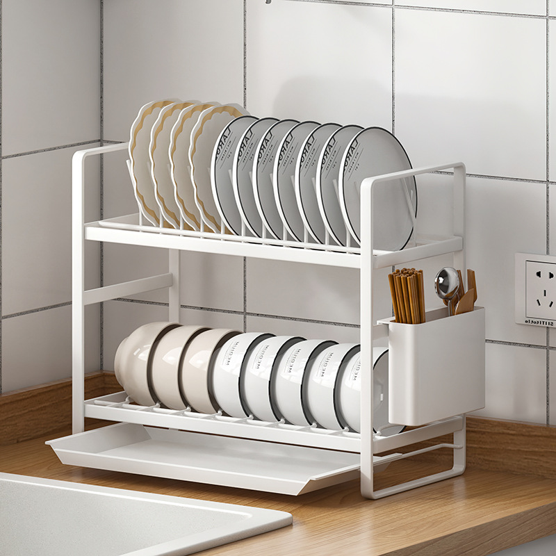 厨房沥水架免安装小型水槽置物架盘子家用放碗筷晾碗架餐具收纳架