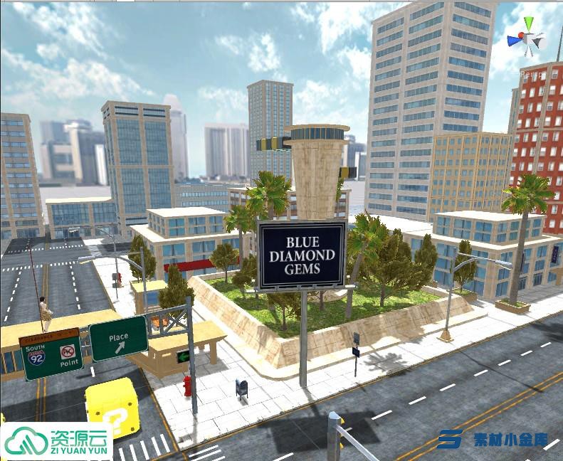 完整untiy城市，非常漂亮，很好的游戏场景 Unity3d模型 u3d模型
