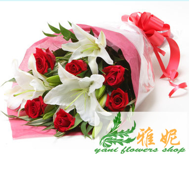 日本花店玫瑰百合情人節鮮花速遞網上訂花代購雅妮國際送花鳥取