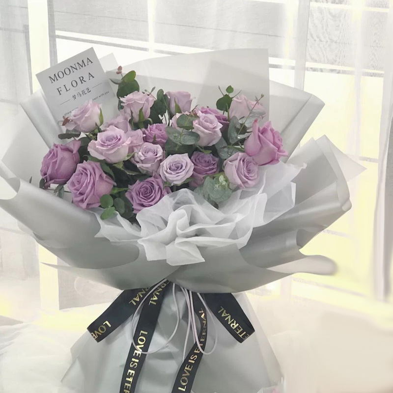 紫玫瑰花束送女友爱人情人闺蜜鲜花同城速递福州泉州厦门生日送花