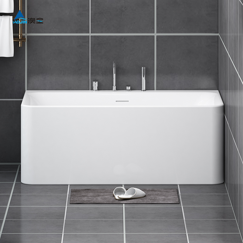 澳金独立式浴缸家用卫生间欧式浴缸1.3米小户型靠墙款浴缸