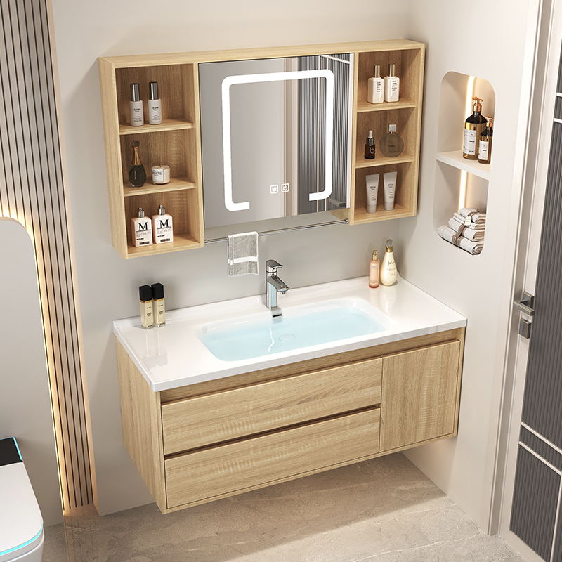 经典浴室柜组合套装一体式大容量陶瓷盆组合柜智能镜柜套装卫浴柜