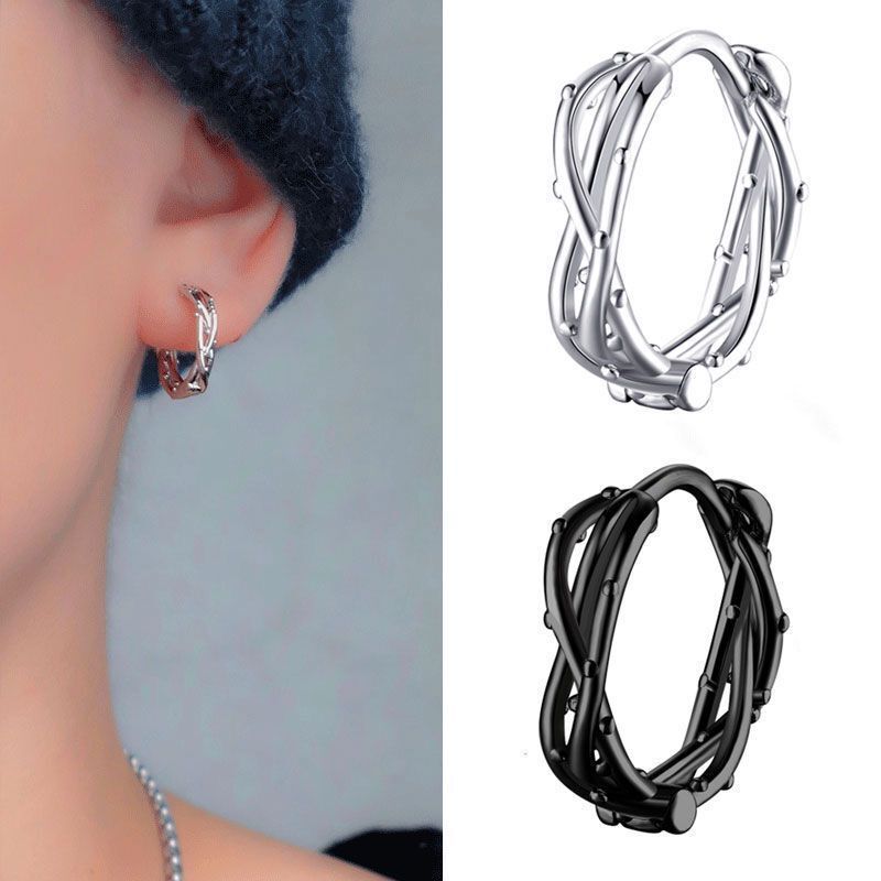 高级感耳钉小众男925纯银设计耳环年新款潮女通用款耳圈养耳洞