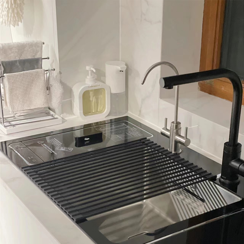 折叠沥水架厨房水槽可折叠碗架洗碗池放碗盘碟收纳架硅胶置物架