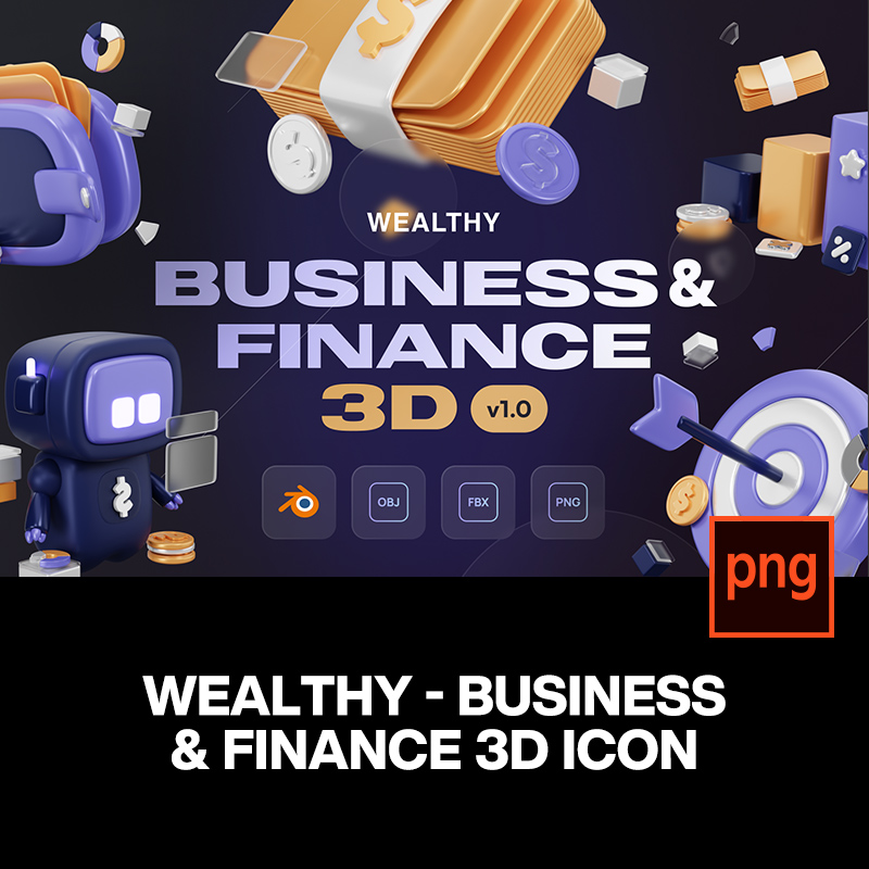 20款3D立体卡通商业金融银行支付插图插画icon图标png免抠图片