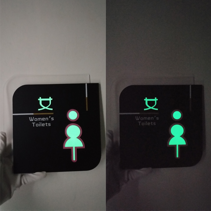 新款男女厕所标志卫生间指示牌夜光创意门牌自发光导向牌洗手间标