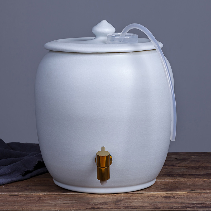 陶瓷水缸大号陶瓷储水罐酒缸带龙头净水缸茶水缸陶瓷10升15升25升