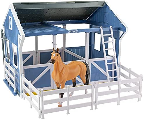 Breyer Horses Freedom 系列豪华乡村稳定和清洗摊位与自由系列马