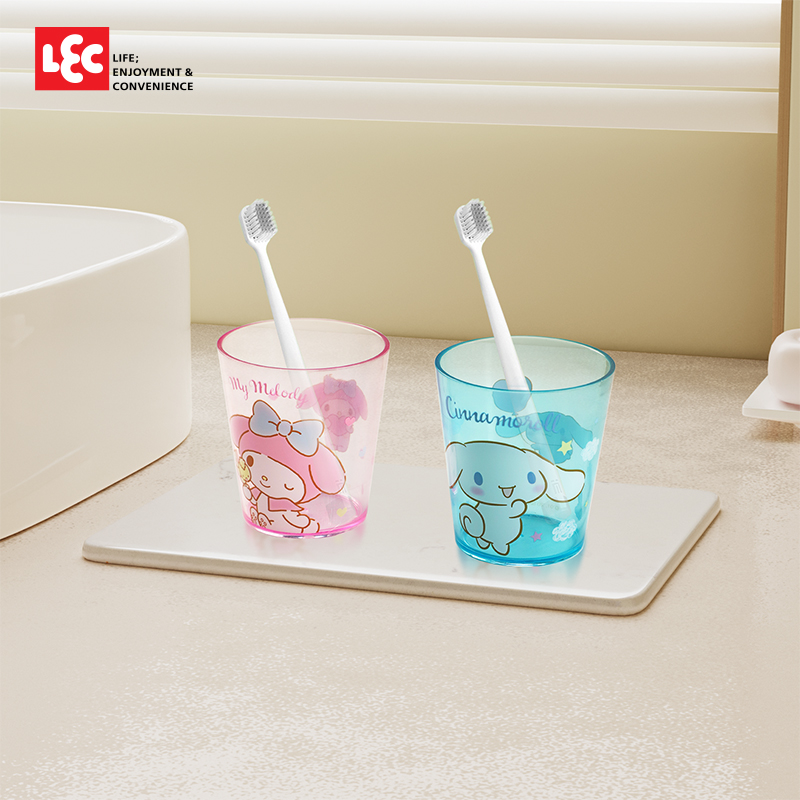 日本LEC漱口杯可爱牙刷杯子儿童女孩卡通牙缸防摔刷牙杯宝宝家用