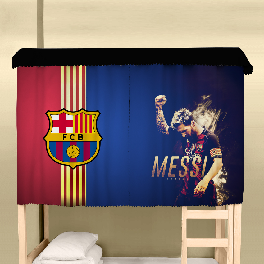 床帘梅西足球巴萨巴塞罗那西甲欧冠世界杯阿根廷寝室上下铺遮光帘