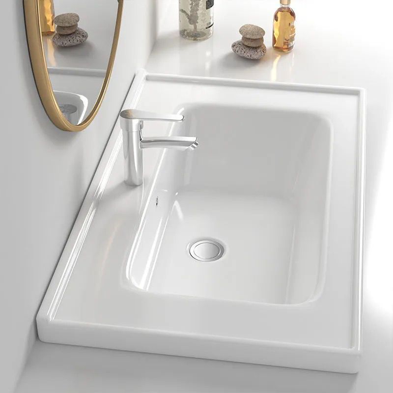 面盆浴室柜洗手盆半嵌入式高温陶瓷一体式台盆面单盆卫生间洗脸盆