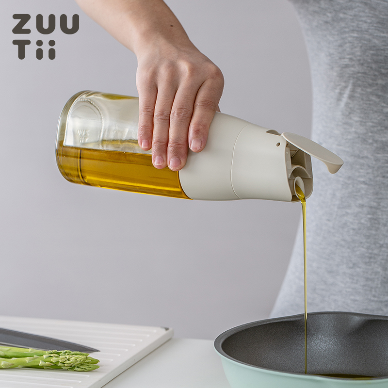 zuutii油壶厨房家用自动开合不挂油罐壸调料瓶玻璃酱油醋重力油瓶