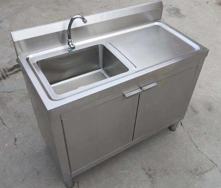 厨房水池一体柜不锈钢水池柜橱柜洗衣池阳台家用水槽带平台洗菜盆