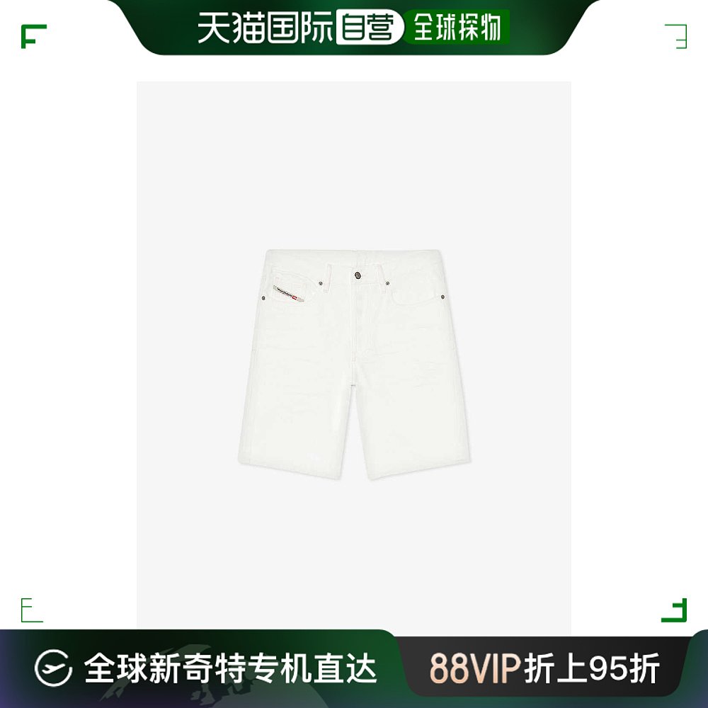香港直邮潮奢 Diesel 迪赛 男士品牌标识贴片直筒牛仔短裤