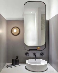 北欧风格铁艺卫生间镜子壁挂镜长方镜卫浴镜洗手间镜子厕所浴室镜