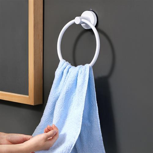 挂毛巾架免打孔吸盘式晾毛巾环卫生间挂架厨房浴室毛巾挂钩手巾|