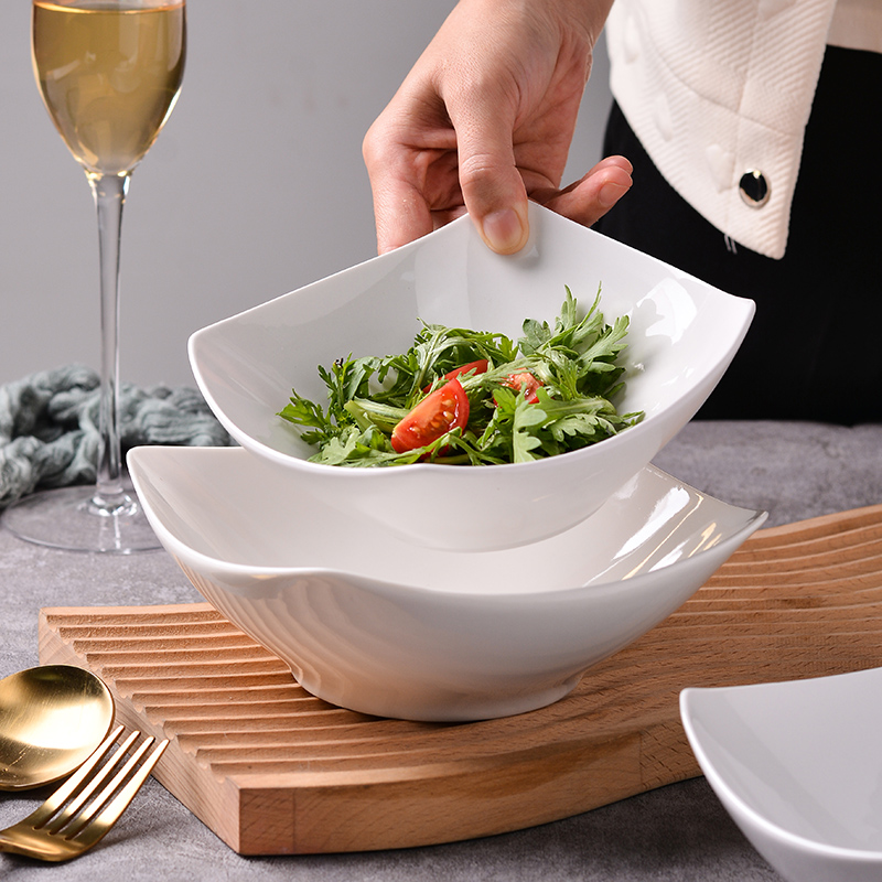 陶瓷四角盘子家用创意网红菜盘凉菜盘沙拉盘新款高级感方形碟子