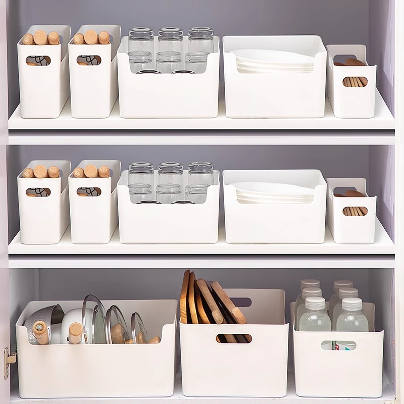 杂物收纳筐化妆品盒子家用抽屉式厨房橱柜整理桌面零食玩具储物箱