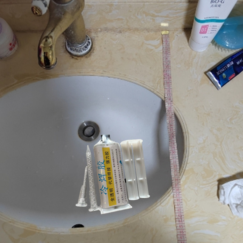 洗脸盆大理石台下盆松脱掉了粘接安装专用强力胶粘陶瓷洗手盆水槽