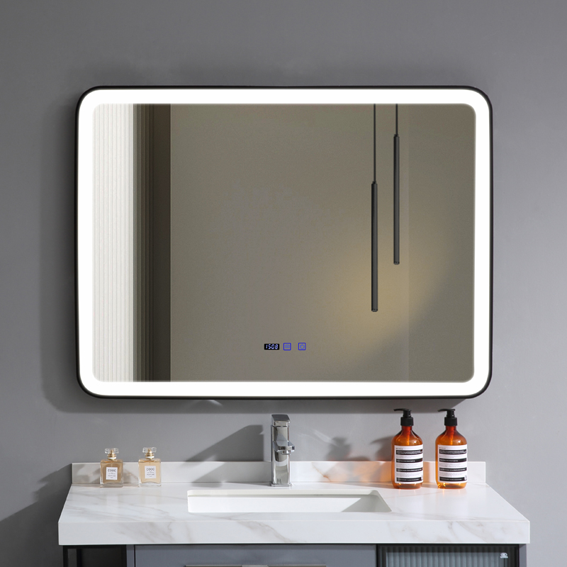 铝合金LED灯镜洗手盆壁挂防水卫浴镜高清智能镜卫生间浴室镜子