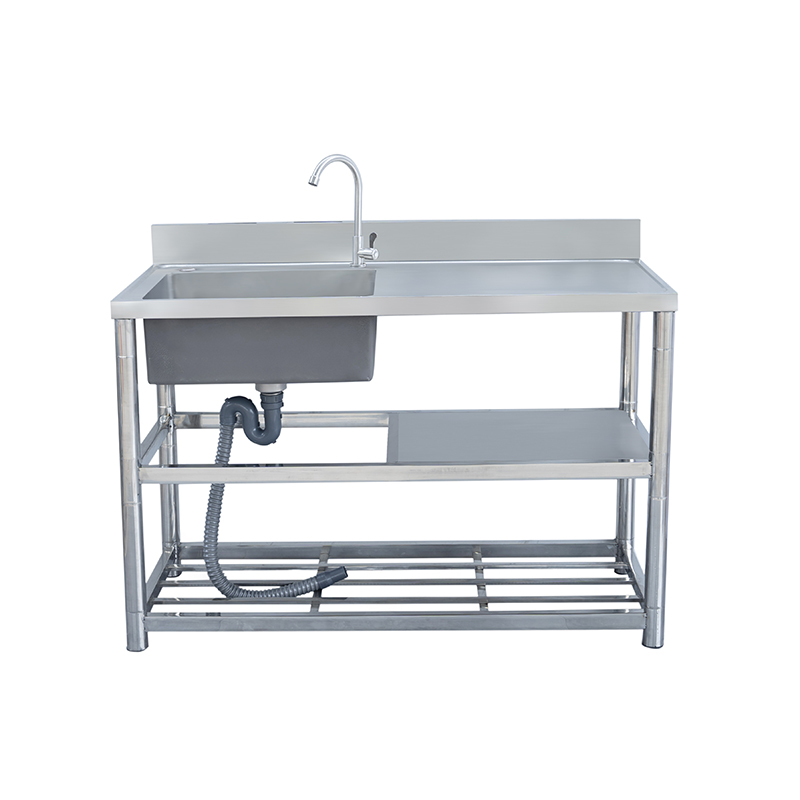 新品厨房不锈钢水槽带支架工作台单槽洗菜池台面一体洗碗池洗手盆