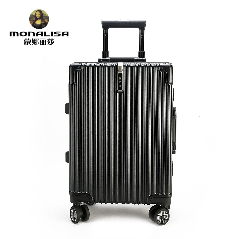 蒙娜丽莎拉杆箱行李箱铝框万向轮黑密码箱子NTW51031/51041旅行箱