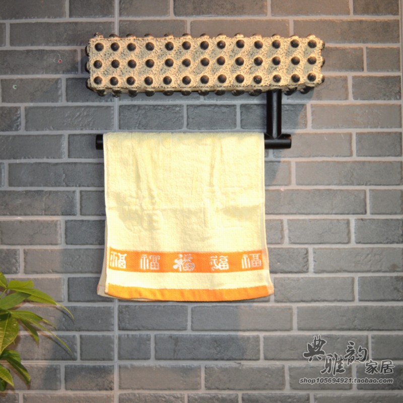 新中式树脂仿古工艺创意卫浴用品置物架毛巾架春秋（木杆）毛巾杆