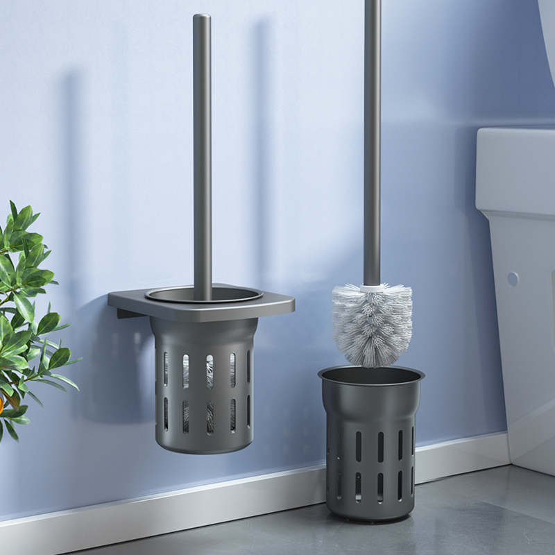 太空铝马桶刷家用壁挂厕所无死角刷子卫生间蹲坑清洁套装免打孔