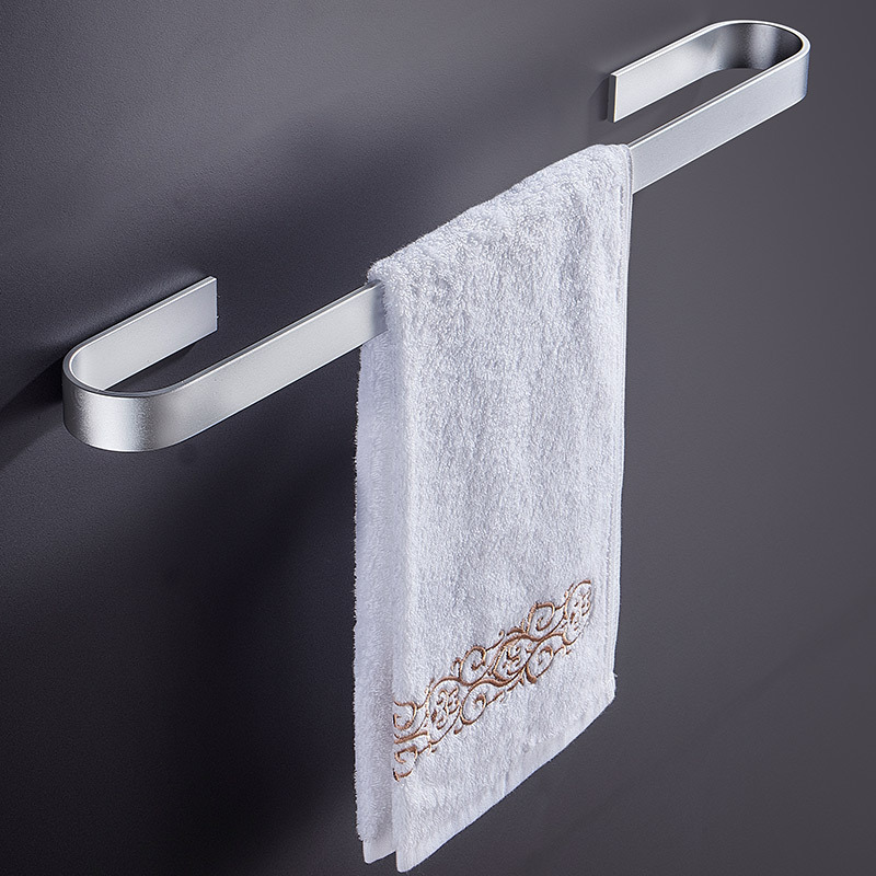 免打孔太空铝单杆厕所卫生间浴室收纳置物架毛巾挂杆毛巾杆毛巾架