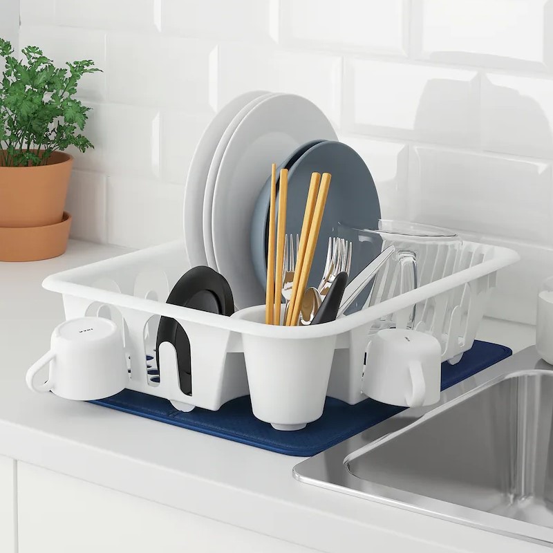 IKEA南京宜家国内代购夫伦加餐具滤干架沥水篮洗碗晾干白色水槽上