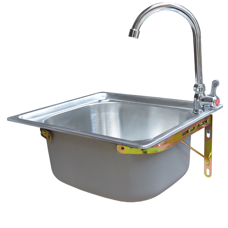 厨房304洗手盆不锈钢洗菜盆单槽水槽 简易洗碗槽水池单池洗单盆盘