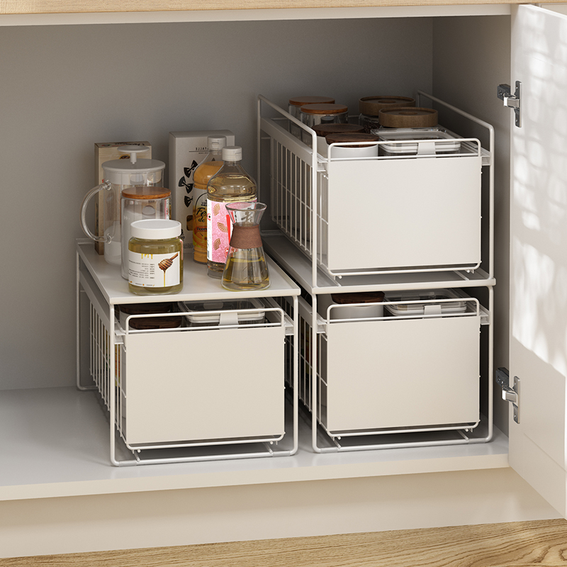 厨房台面抽屉式置物架下水槽抽拉收纳家用大全多功能调料用品储物