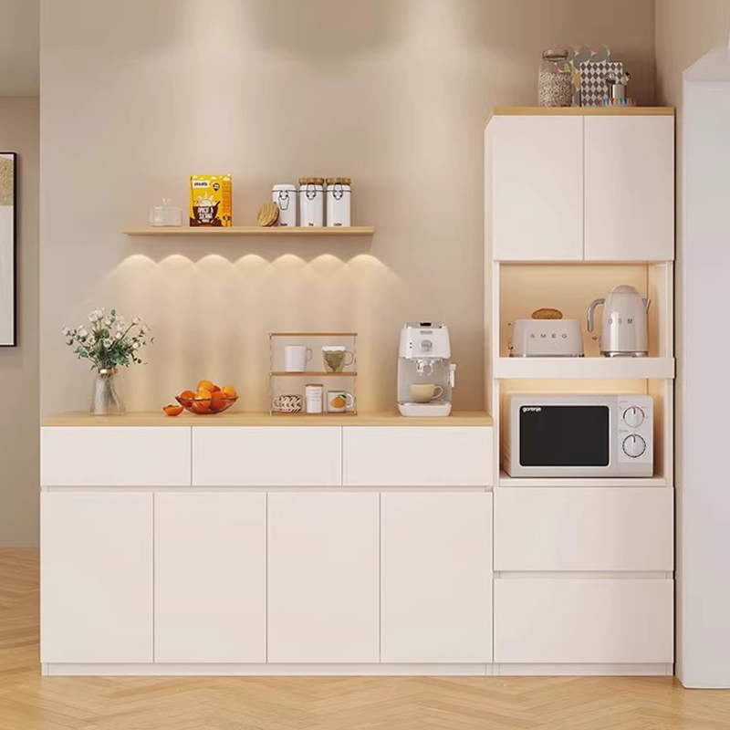 餐边柜实木靠墙一体小户型现代简约茶水柜日式厨房碗柜客厅置物柜