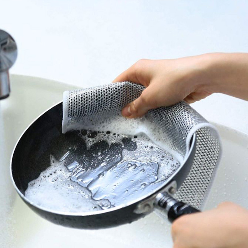 金属丝感多用途清洁巾网状清洁布微波炉煤气灶洗碗水槽水龙头擦拭