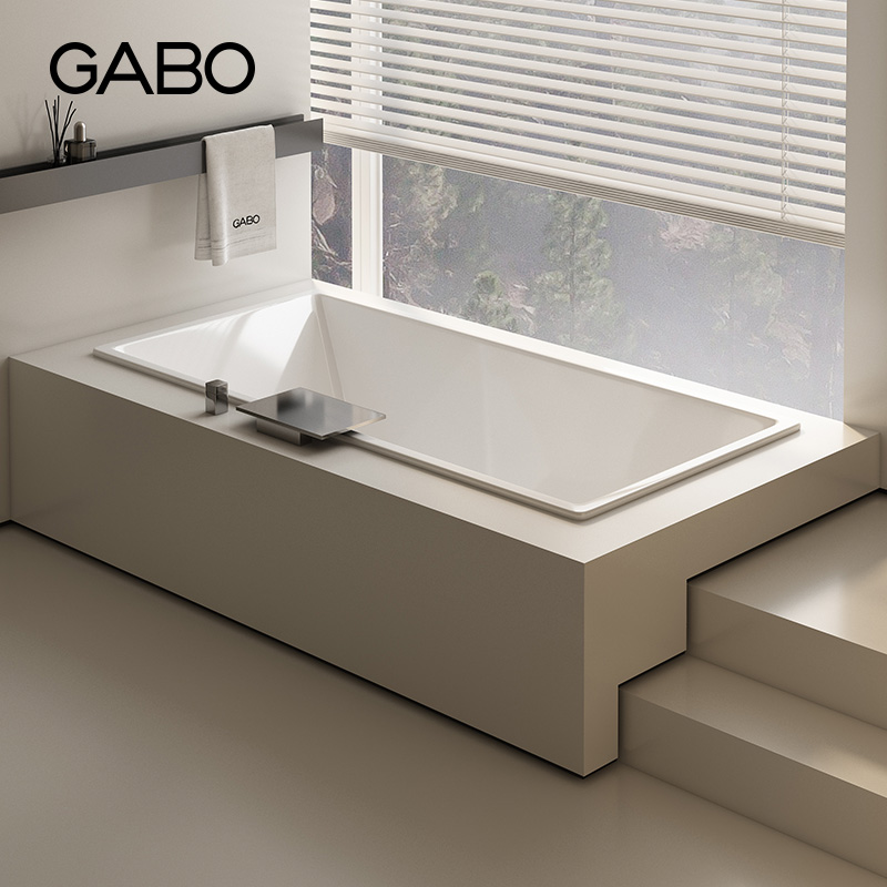 GABO观博 家用嵌入式亚克力浴缸1.5米卫生间泡澡浴缸小户型5807