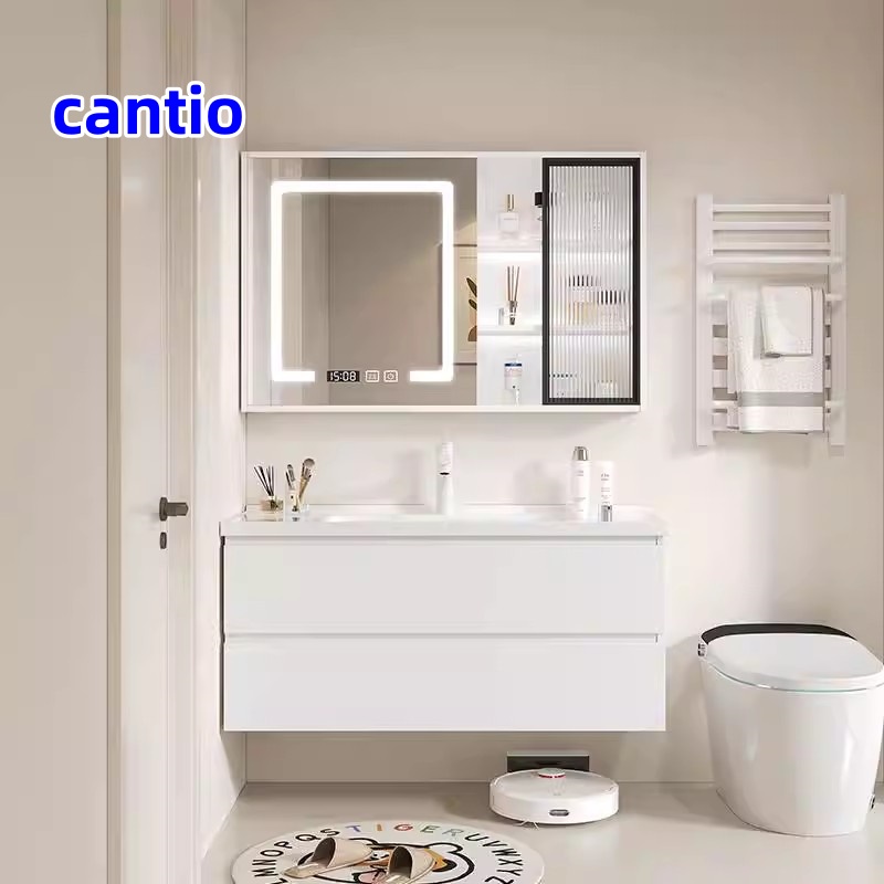 现代简约小户型浴室柜一体盆陶瓷洗手洗面脸盆柜组合卫生间洗漱台
